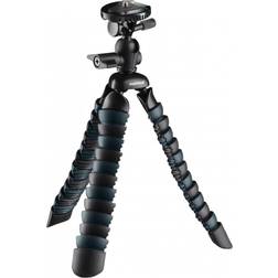 Mantona Armadillo DSLR flexibel minikamera och bordsstativ för kamera smartphone actioncam, lastkapacitet 3 kg, höjd 28 cm, med kulhuvud, inklusive smartphone-hållare och GoPro-adapter, svart/grå