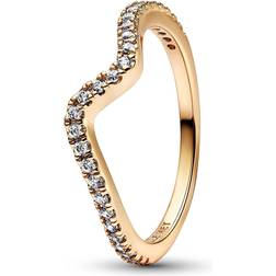 Pandora Sparkling Wave Ring - Gold/Transparent