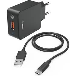 Hama Laddare 220V med USB-C-kabel Qualcomm 19,5W Svart