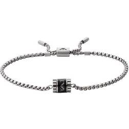 Emporio Armani Bead Bracelet - Silver/Black