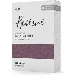D'Addario Organisk Classic Bb klarinettblad – rörblad för klarinett – det första och enda ekologiska vasröret – 4,0 styrka, 10 förpackningar