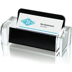 Wedo 604401 akryl visitkortshållare akryl exklusiv, glasklar/svart