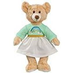 Heless 656 656-gosedjur teddy regnbåge inkl. klänning med regnbågsbroderi, ca stor nallebjörn att älska och som lekkamrat för spädbarn och småbarn, brun, 42 cm