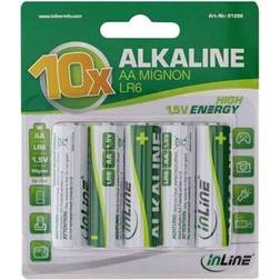 InLine Batteri 10 x AA LR06 alkaliskt (01296)