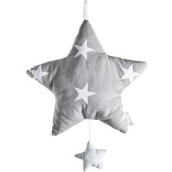 Roba Speldosa 'Little Stars' baby sömnhjälpmedel, textilstjärna tvättbar, babyrum dekoration grå/vit