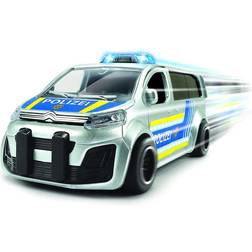 Dickie Toys Citroën SpaceTourer – 15 cm stor polisbil, inklusive blixt, ljus och ljud, polisbuss för barn från 3 år