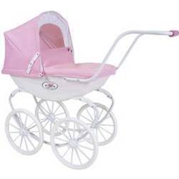 Knorrtoys docka barnvagn Klass ic barnvagn rosa vit