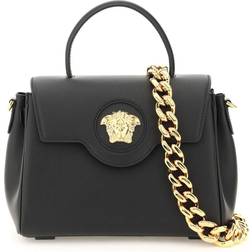 Versace La Medusa Leather Tote Bag - Black