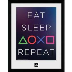 GB Eye Inramad poster Playstation Eat Sleep Repeat