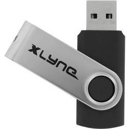 Xlyne SWG 128 GB USB-minne (USB2.0, Plug&Play, Swing) svart, 177534-2