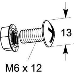 Skruvsats M6X12mm med mutter 20