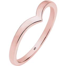 Elli damring V-ring V geo stapel geo basic tidlös trend rosé förgyllt silver 925 0602280516 silver, 54, colore: Rödguld, cod. 0602280516_54