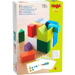Haba 3D Assembly Game Cubes Mix Konstruktionsspel för barn i trä med flerfärgade former Barnleksak 3 år och