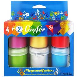 Läufer Fingerfarbe, farbig sortiert, 6 x 40 ml Set