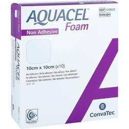 Convatec Aquacel Foam Non-Adhesive Hydrofiber Dressing Foam 10cm 10cm 420633 x10