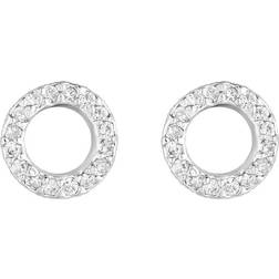 Simply Silver Sterling 925 Cubic Zirconia Mini Round Stud Earrings