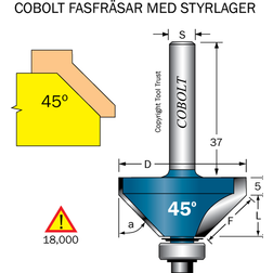 Cobolt 208-016 Fasfräs med styrlager