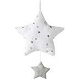Roba Speldosa"stjärnmagi grå" sömnhjälpe, textilstjärna tvättbar, babyrum dekoration grå/vit