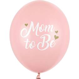 PartyDeco Latex Balloons Mom to Be Pink 50-pack