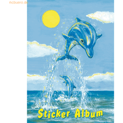 Herma 15419 klistermärke album liten Delfin DIN A5 tom 16 sidor, belagt specialpapper Sticker samlaralbum för samling, 1 klistermärke för barn, filt