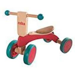 Roba trä halkfritt, barnfordon av trä, liten löphjul/sittvagn från 1 år