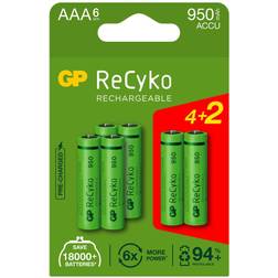 GP Batteries ReCyko AAA 950mAh 6-pack