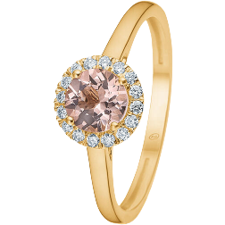 Mads Z Florence Ring - Gold/Diamonds/Pink