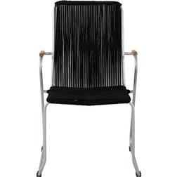 Venture Design Bois stol-Zink/svart rep/Acacia