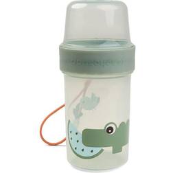 Done By Deer To go 2-way snack container L Croco Green