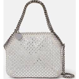 Stella McCartney Womens Silver Falabella Crystal-embellished Woven Shoulder bag