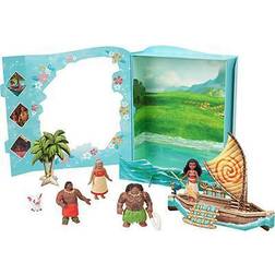 Mattel Disney Princess-leksaker, Vaiana-berättelsepaket med sex huvudkaraktärer, små dockor, figurer och tillbehör inspirerade av Disneyfilmer, presenter till barn HPG71