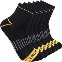 Cat Men's 6-Pack Half Cushioned Quarter Socks, Black