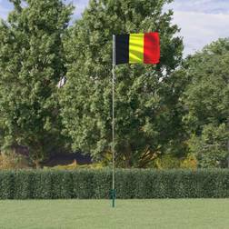 vidaXL Belgiens flagga flaggstång 5,55 aluminium