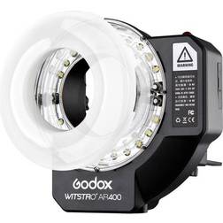 Godox AR400 Ring Blixt för Camera, Svart/Vit