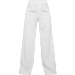 PrettyLittleThing Woven Double Belt Loop Suit Trousers - White