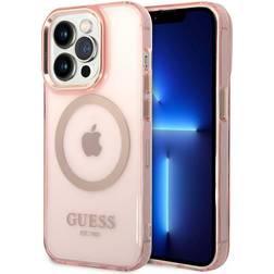 Guess iPhone 14 Pro Max Skal Translucent MagSafe Rosa