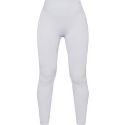 PrettyLittleThing Structured Contour Rib Cuffed Detail Leggings - Pale Grey