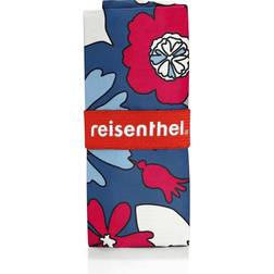 Reisenthel Mini Maxi Shopper Plus, Foldable Reusable Shopping Tote with Elastic Band and Pockets, Florist Indigo