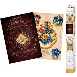 Set 2 Chibi Posters, Harry Potter - Crest & Marauders 52x38