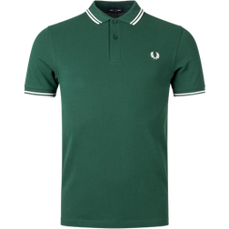 Fred Perry Slim Fit Twin Tipped Polo Shirt - Ivy/Snow White