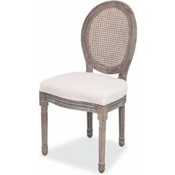 vidaXL Linen Side Kitchen Chair 2
