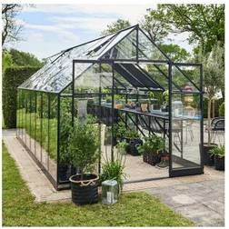 Halls Greenhouses Qube 816 13m² 3mm Aluminium Härdat glas