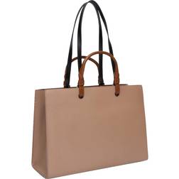 Furla Tote L Greige Beige Crumbs Leather With Printed Logo Woman