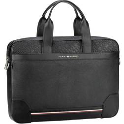Tommy Hilfiger Embossed Slim Laptop Bag BLACK One Size