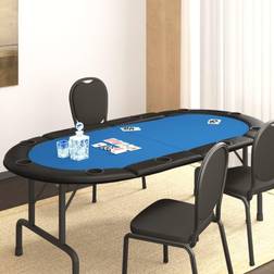 vidaXL Pokerbord 10 spelare hopfällbart 208x106x3 blå