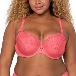 Curvy Couture Tulip Lace Bra - Sunkissed Coral