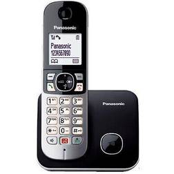 Panasonic KX-TG6851GB trådlös telefon lås upp till 1 000 telefonnummer, tydlig typsnittstorlek, höga hörlurar, full duplex handsfree svart-silver
