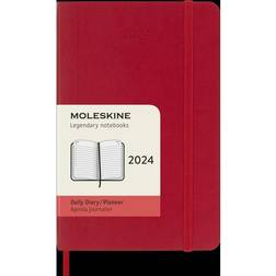 Moleskine 2024 Daily Planner, 12M, Pocket, Scarlet Soft Cover