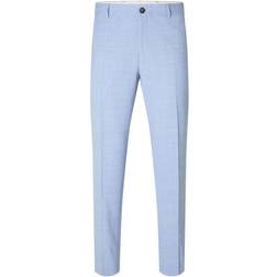 Selected Linen Blend Trousers - Light Blue