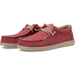 Hey Dude Wally Braided Pompeian Red Shoes Beige US Women's 8
